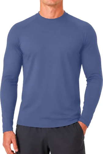 Vista 2 de Roadbox Camisas térmicas de manga larga para hombre, paquete de 2 unidades Blanco/Azul/Gris