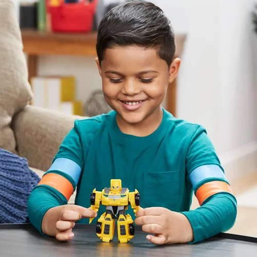 Vista 6 de Transformers Playskool Heroes Rescue Bots Academy Classic Team Bumblebee, figura de acción de robot de juguete convertible, a partir de 3 años