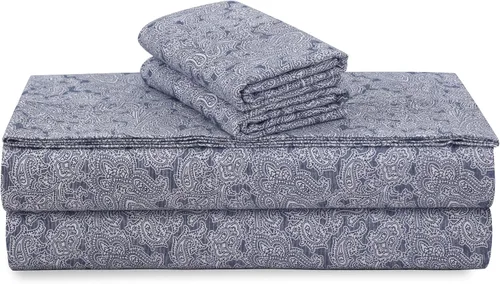 Vista 13 de Tribeca Living Sábanas de franela de algodón portugués tamaño King – Juego de sábanas de bolsillo profundo de 170 GSM para colchones de hasta 21