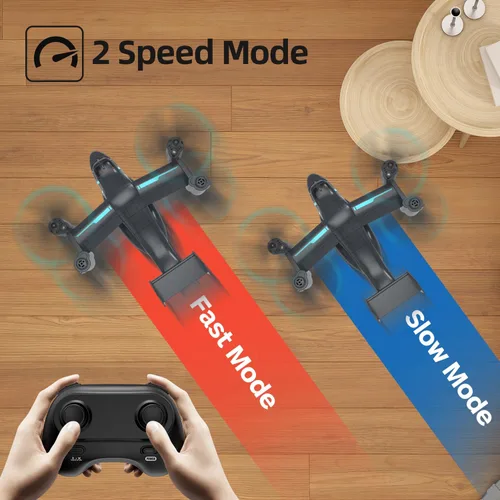 Vista 5 de Dron LM19-A con cámara HD para principiantes, avión de control remoto de video en vivo WiFi, avión RC fácil y listo para volar, juguete de regalo RC