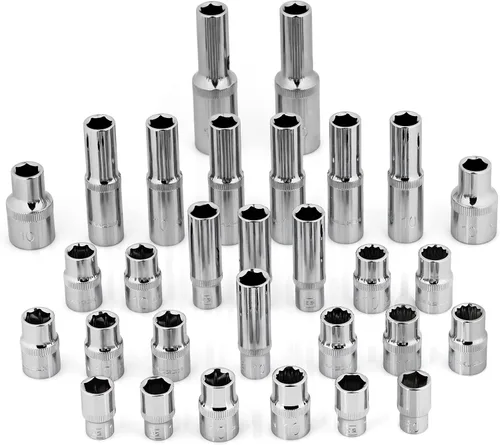 Vista 7 de BRAZEN Paquete de dos enchufes de impacto de 10 mm (múltiple tipo, accionamiento de 1/2")