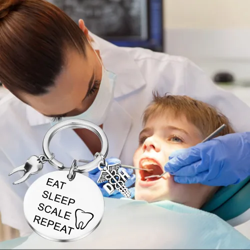 Vista 7 de PLITI Llavero de higienista dental para dentista, regalo de higiene dental, regalo de dentista, regalo de asistente dental, M