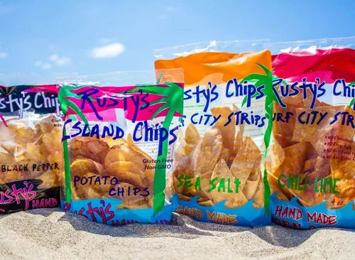 Vista 5 de Rusty's Chips - Chips crujientes y saludables para un bocado rápido - Chips sin gluten, sin conservantes, sin OMG, paquete de aperitivos veganos