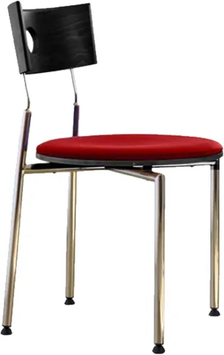 Vista 12 de Stackable Dining Chairs Set, Kitchen Chair with Curved Backrest, Upholstered Living Room Chair, Occasional Seat Dining Room Chairs with Metal