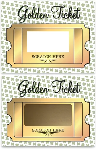 Vista 5 de My Scratch Offs 20 Boletos Dorados para el Día de San Patricio Haz tus propias Tarjetas de Rascar DIY con Adhesivos de Rascar para Boletos de Rifa