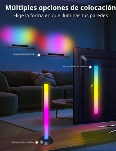 Vista 6 de DAYBETTER - Barra de luz LED inteligente, barras de luz de TV RGBICWW para habitación, juegos, color negro