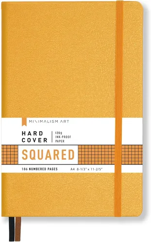 Vista 27 de Minimalism Art, Premium Hard Cover Notebook Journal, X-Large Size, Master A4 8.3" x 11.4", 186 Numbered Pages, Gusseted Pocket, Ribbon Bookmark