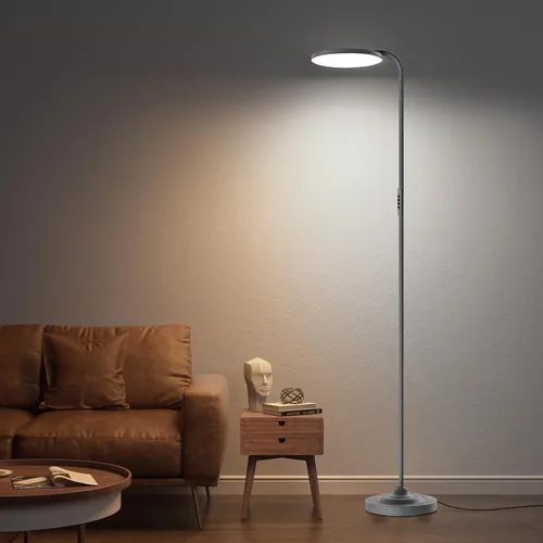 Vista 10 de SIBRILLE Lámpara de pie LED de 36 W, lámpara de pie súper brillante, moderna lámpara alta regulable con control remoto, lámpara de pie de lectura