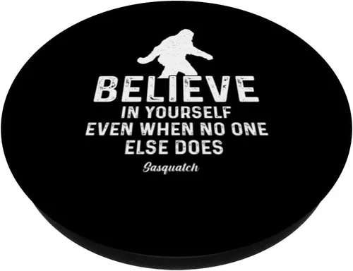 Vista 2 de Bigfoot Yeti Cryptozoology Sasquatch cita motivacional PopSockets intercambiable PopGrip
