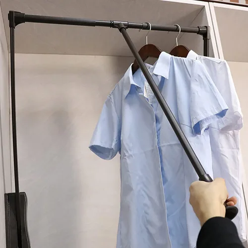 Vista 2 de Barra de armario de aluminio ajustable para armario, percha de 44 libras, sistema de almacenamiento para guardarropa de dormitorio, guardarropa