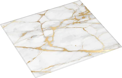 Vista 9 de Tapete de secado de platos de microfibra absorbente de mármol blanco dorado, antideslizante, de secado rápido, resistente al calor, tapete a011