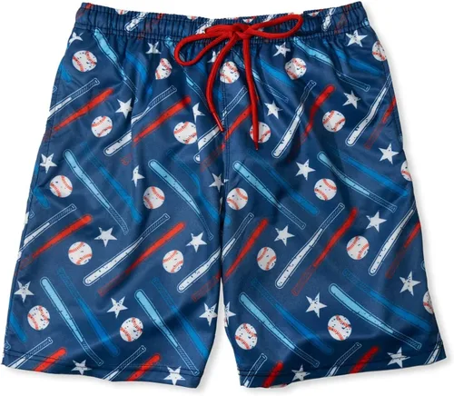 Vista 8 de ChalkTalkSPORTS Traje de baño de béisbol Shorts de natación Tallas para jóvenes y adultos
