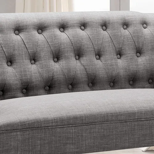 Vista 6 de Rosevera Drennan Loveseat - Sofá para sala de estar, lino, color ceniza
