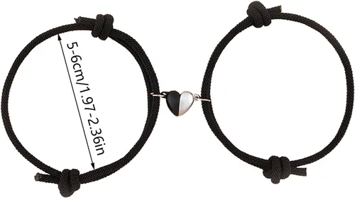 Vista 5 de Pulsera de cadena de eslabones delicados para hombres y mujeres, pulsera magnética para parejas, regalos de amor eterno del conjunto de mejores