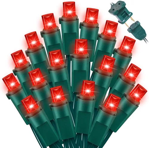 Vista 27 de LAMPHOME 100 unidades de rojo y verde - Tira de luces - 21.6 pies de luces LED de Navidad, mini luces LED para decoración de interiores, exteriores