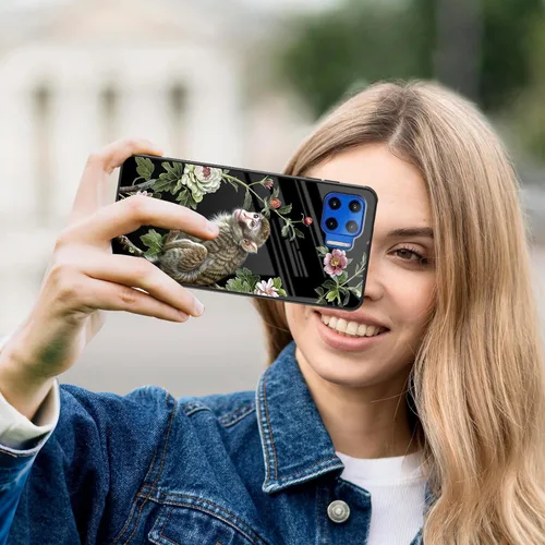 Vista 208 de Funda para Motorola Moto Edge 2022, cubierta trasera de vidrio templado con protector de pantalla, funda protectora a prueba de golpes para Motorola