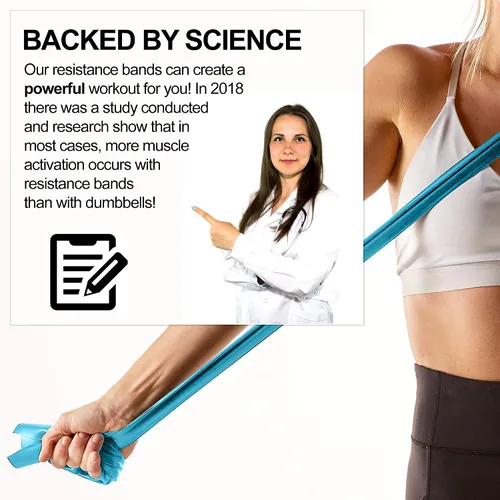 Vista 3 de Resistance Bands for Working Out 7Ft Long Resistance Bands Super Exercise Bands with Carry Pouch and Door Anchor I Latex Free Workout Bands