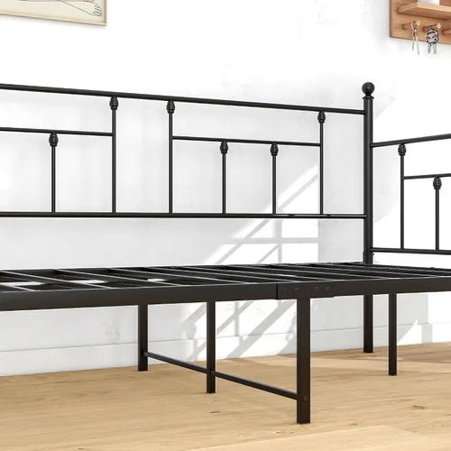 Vista 8 de Base de cama tamaño individual, base de colchón, soporte de listones de metal, muebles de plataforma, no necesita somier, gran almacenamiento debajo