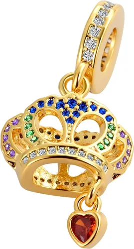Vista 2 de Sun Celetic Kont Girl Crown Infinite Flower Key Lock Charm para pulsera Pandora