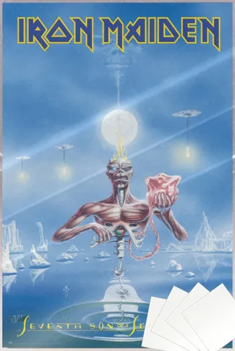 Vista 8 de Iron Maiden - Póster musical (7º hijo de un séptimo hijo, portada del álbum) (tamaño: 24 x 36 pulgadas) (póster laminado)