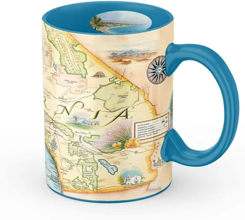Vista 48 de Taza de cerámica con mapa de 1000 islas de Xplorer Maps (16oz) – Taza de café libre de BPA para bebidas frías y calientes – Perfecta para oficina