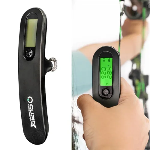 Vista 2 de Báscula de equipaje compuesto de caza con pantalla LCD, escala digital de 110 libras, báscula de recursos de tiro con arco digital, báscula