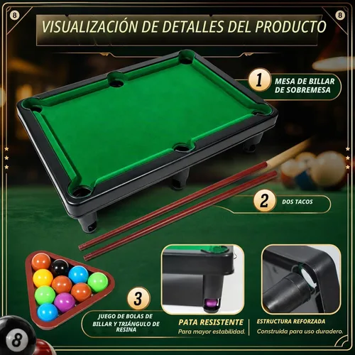 Vista 4 de Hiawbon Juego de mesa de billar mini mesa de billar