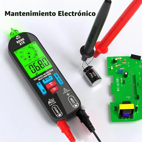 Vista 6 de BSIDE Probador de multímetro digital inteligente Voltímetro eléctrico recargable Capacitancia Diodo Continuidad Resistencia Live Check AC DC