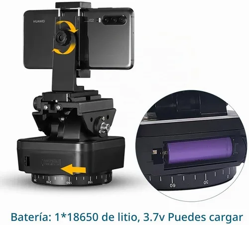Vista 7 de YT-1000 Cabezal panorámico con control remoto, cabezal panorámico giratorio motorizado automático para teléfonos inteligentes/cámaras réflex