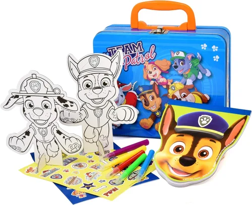 Vista 2 de Lollipop Juego de juguetes de viaje con bloc de bocetos, 5 marcadores y 2 hojas de calcomanías, juguetes de Paw Patrol para niños de 3 a 5 años