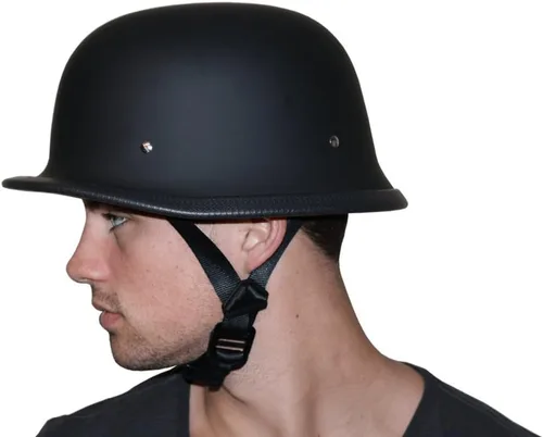 Vista 7 de Daytona German Casco para motocicletas cruiser o touring, aprobado por el Departamento de transporte [D.O.T] color negro brillante.