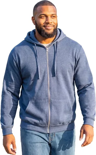 Vista 29 de KingSize - Chaqueta de forro polar con capucha y cremallera frontal para hombre Negro