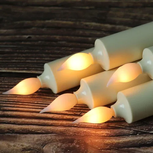 Vista 5 de Velas de Ventana Sin Llama con Control Remoto y Temporizador, Velas LED Cónicas Operadas por Batería con Ventosas Juego de 6 Velas de Ventana de A-6