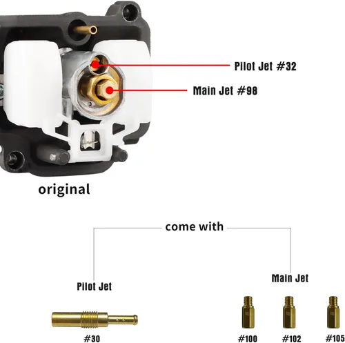 Vista 4 de NIBBI Carburador PWK de 24 mm con carburador Jets, Compatible con 125 cc-150 cc YAMAHA KAWASAKI SUZUKI Apollo SSR TTR SYM TAOTAO ATV, moto de cross