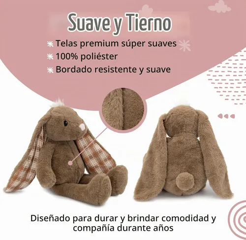 Vista 5 de Peluche de Pascua, peluche de conejo de Pascua de 14 pulgadas, conejo grande de peluche