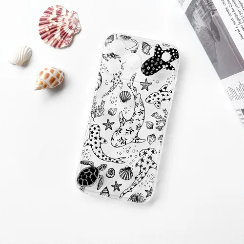 Vista 2 de NITITOP Funda para iPhone 17 Pro Max Clear Sea Animal - Tortuga Negra negro (Black Turtle)
