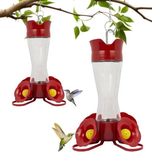 Vista 13 de Perky-Pet 203CPBN Comedero de vidrio para colibríes al aire libre con posaderos, foso de hormigas, protectores de abejas - Paquete de 1
