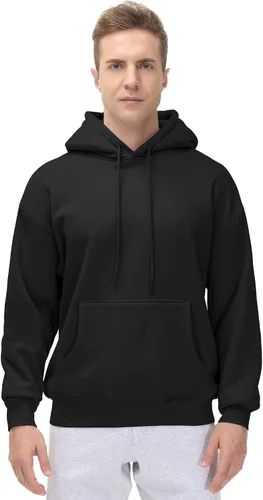 Vista 2 de THE GYM PEOPLE Sudadera con capucha de forro polar para hombre, ajuste holgado, ultra suave, con bolsillos
