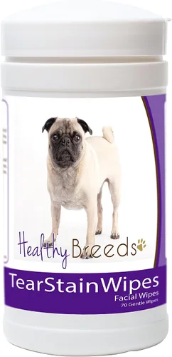 Vista 2 de Healthy Breeds Toallitas quitamanchas de lágrimas para perros para pastor australiano – Más de 100 razas – Limpiador facial de ojos – 70 toallitas