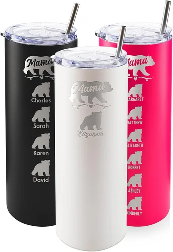 Vista 19 de Vaso de Mamá Oso, vaso personalizado para mamá Oro Rosa