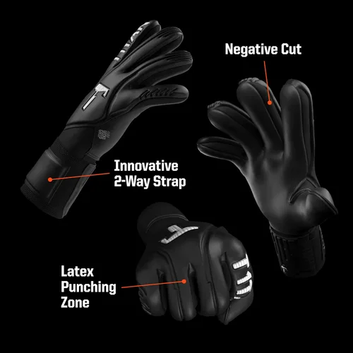Vista 5 de T1TAN Guantes de portero profesional leyenda, protección de dedos, talla 6-11, guante de portero para adultos y jóvenes, fútbol