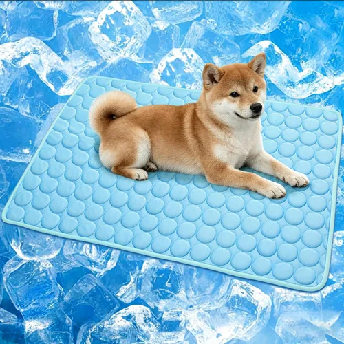 Vista 12 de Alfombrilla de enfriamiento para perros, almohadilla de enfriamiento de seda de hielo para gatos, alfombra de verano lavable para interiores