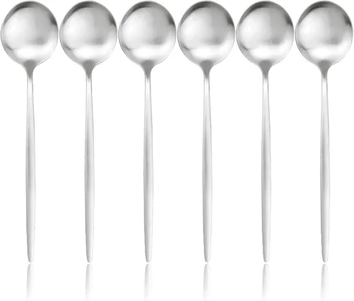 Vista 21 de Juego de 6 tenedores de postre de acero inoxidable de 3 dientes, juego de tenedores para frutas y tartas, 5.31 pulgadas, color plateado