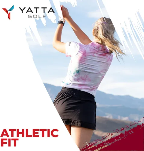 Vista 7 de YATTA GOLF Polo de golf para mujer resistente a las arrugas absorbe la humedad y cuello en V para mujer