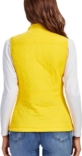 Vista 7 de Fuinloth - Chaleco acolchado para mujer, diseño de cuello alto, ligero, con cierre