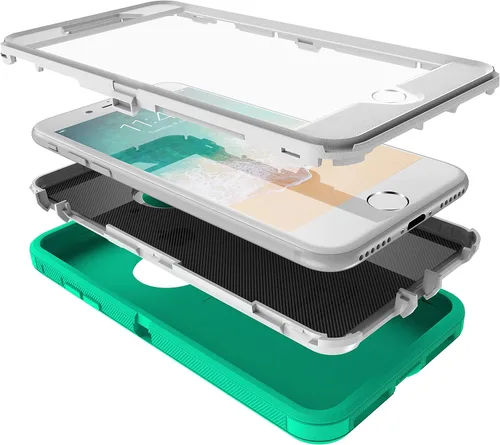 Vista 8 de Mgx Funda resistente para iPhone 8 Plus [protector de pantalla integrado] y funda de defensa de triple capa a prueba de golpes a prueba de caídas