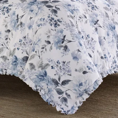 Vista 7 de Laura Ashley Home - Juego de funda de edredón tamaño individual, ropa de cama reversible de algodón con funda a juego, decoración ligera del hogar