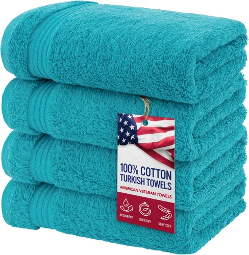 Vista 58 de Juego de toallas American Veteran Towel, de lujo, 6 piezas de algodón 100 % turco para máxima suavidad y absorción, para hotel y spa