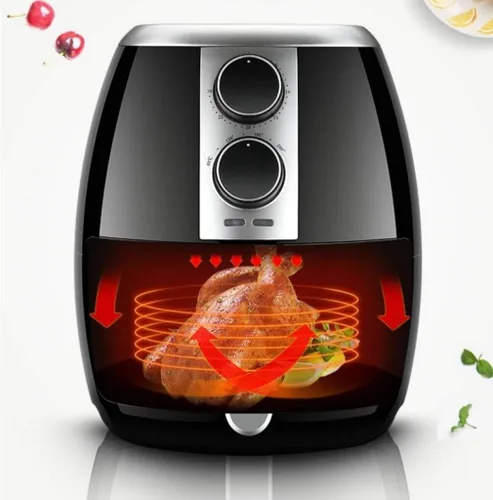 Vista 6 de Freidora de aire libre de aceite, más saludable y baja en grasa, mini horno, freidora de aire caliente, control de temperatura ajustable