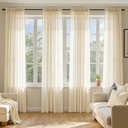 Vista 23 de MIULEE Cortinas traslúcidas marrón oscuro de 96 pulgadas de largo, 4